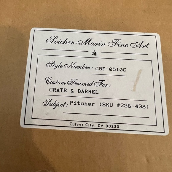 Crate and barrel framed teapot pitcher water color  painting print soicher Marin - Picture 6 of 14